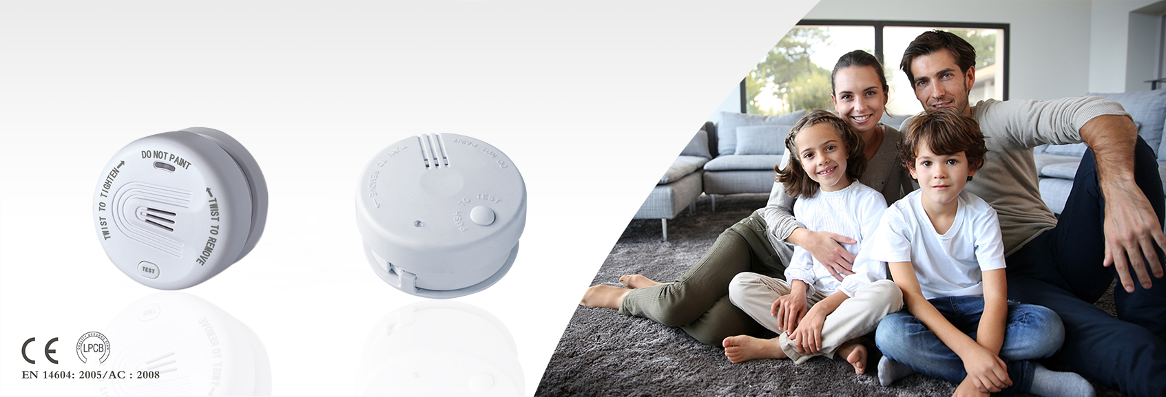 Mini Smoke Alarm With Long Life Battery